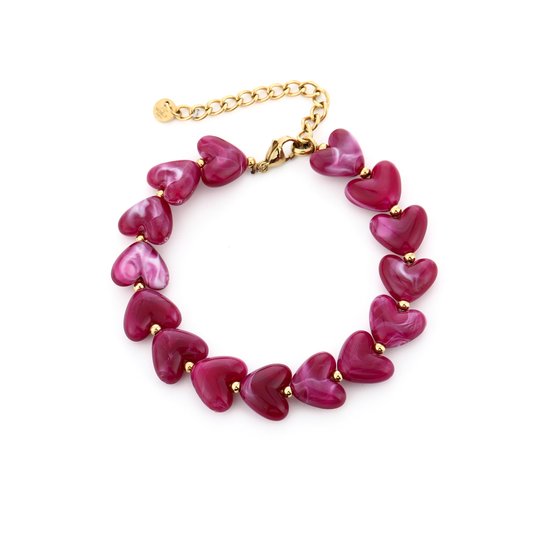 ROZE HARTJES ARMBAND