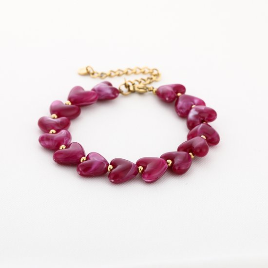 ROZE HARTJES ARMBAND