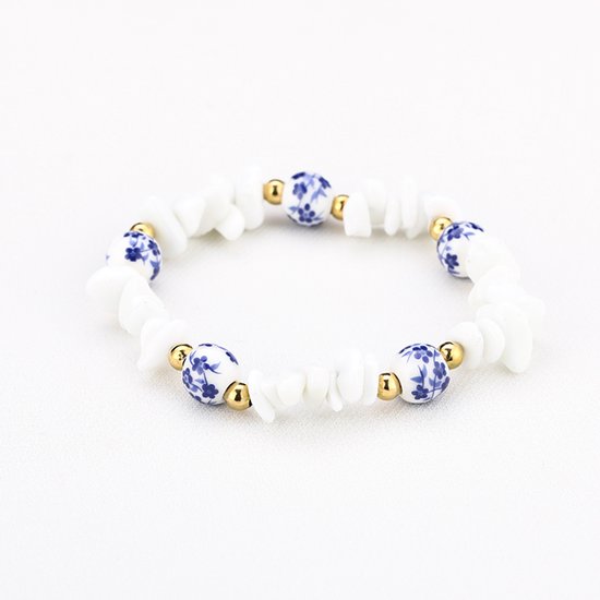 WITTE & BLAUWE KRALEN ARMBAND