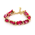 RODE STOFFEN SCHAKELARMBAND